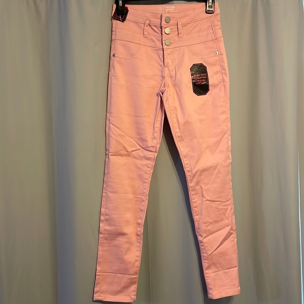 Pink Denim Mid Rise Skinny Jeans NWT - Picture 1 of 5